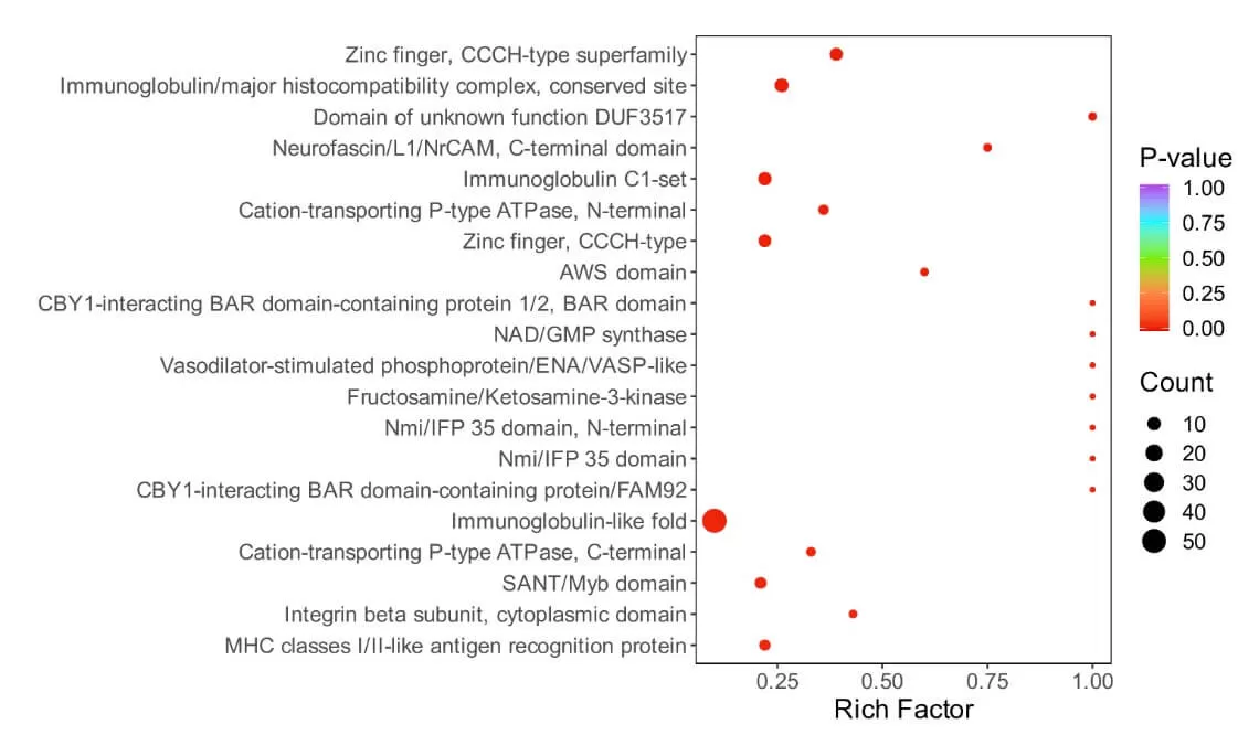 figure 11. Visualization of Domain Enrichment Analysis Results for Differential Proteins